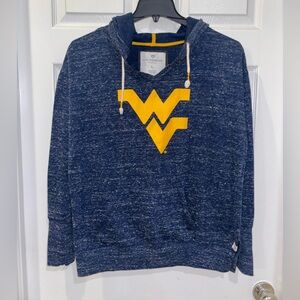 Women's Colosseum Heathered Navy West Virginia Mountaineers Hoodie T-Shirt SZ L